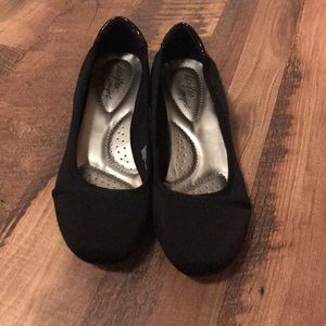 Soft Black Comfortable Wedge Shoes 7.5